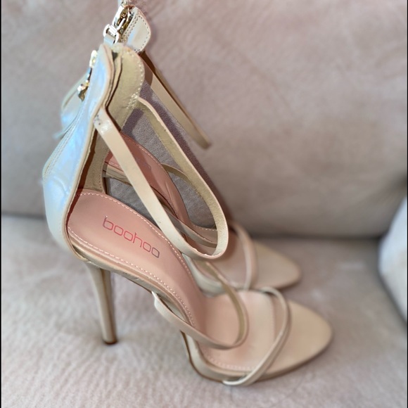 Women's boohoo nude 3 strap sandal heels size 9 - Picture 3 of 4